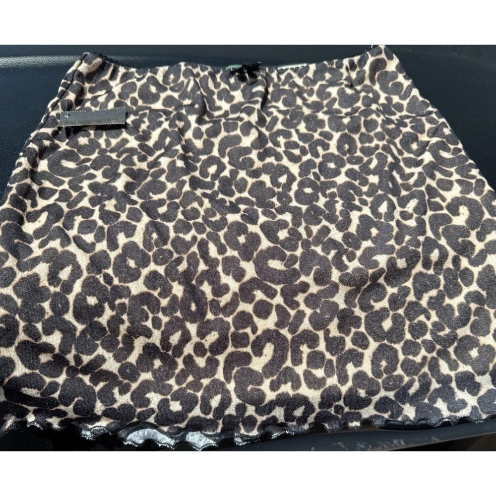 Y2K inspired Leopard Sheer Skirt With Lining MINT XS  Stretchy CT2